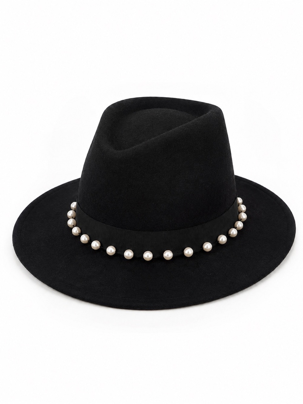 Eugenia Kim Pearl-Trim Wool Fedora Hat
